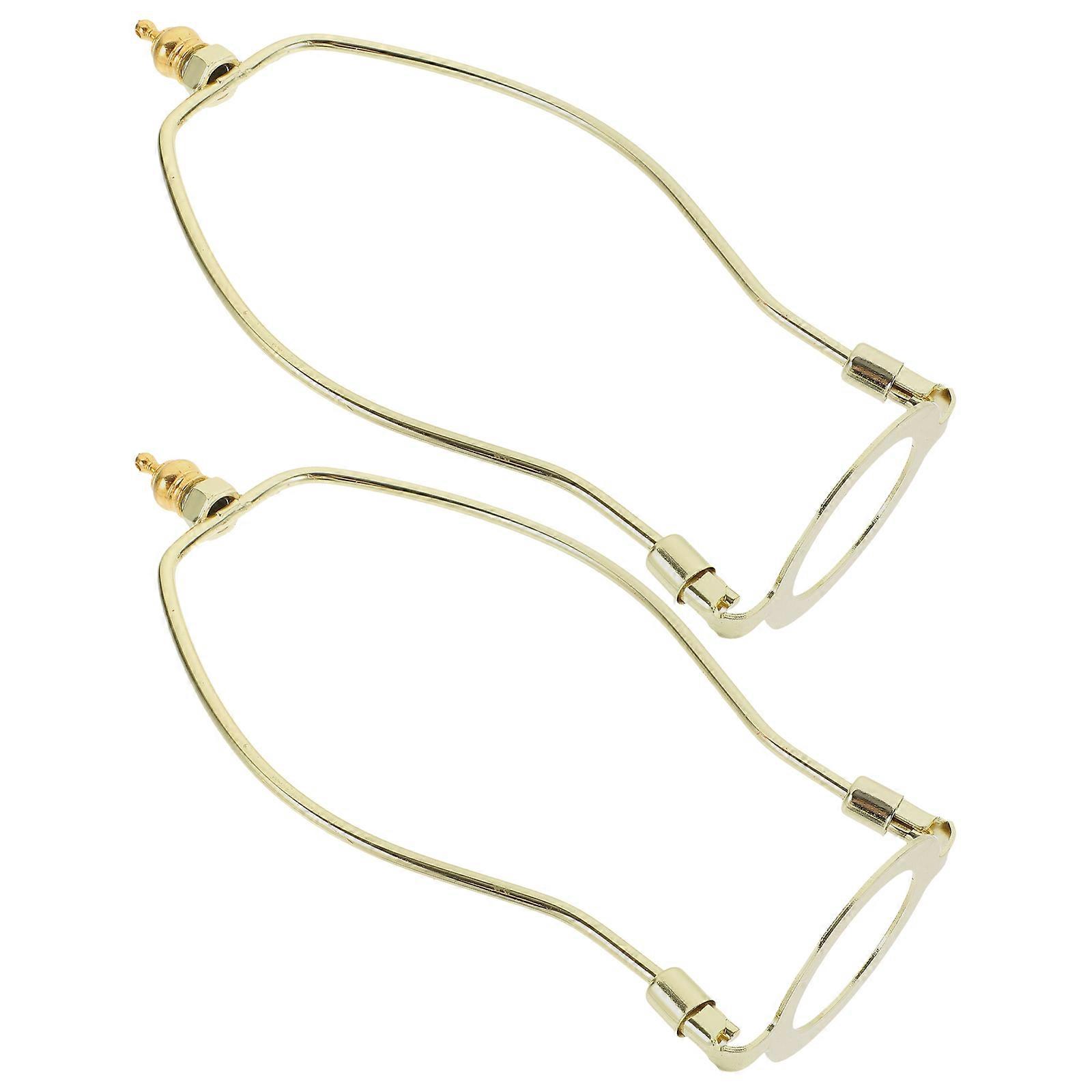 Lampshade Horn Frame Lampshade Bracket 20.00X11.50X1.40CM Golden Alloy Rust Prevention 2Pcs