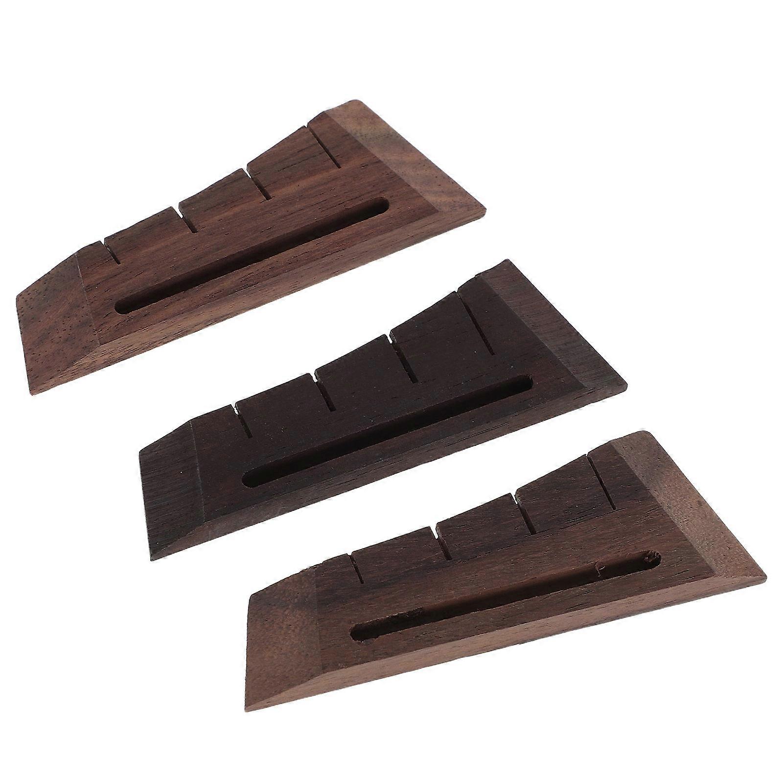 Wood Ukulele Bridge Saddle Kit for Stage Performance 6Pcs Set