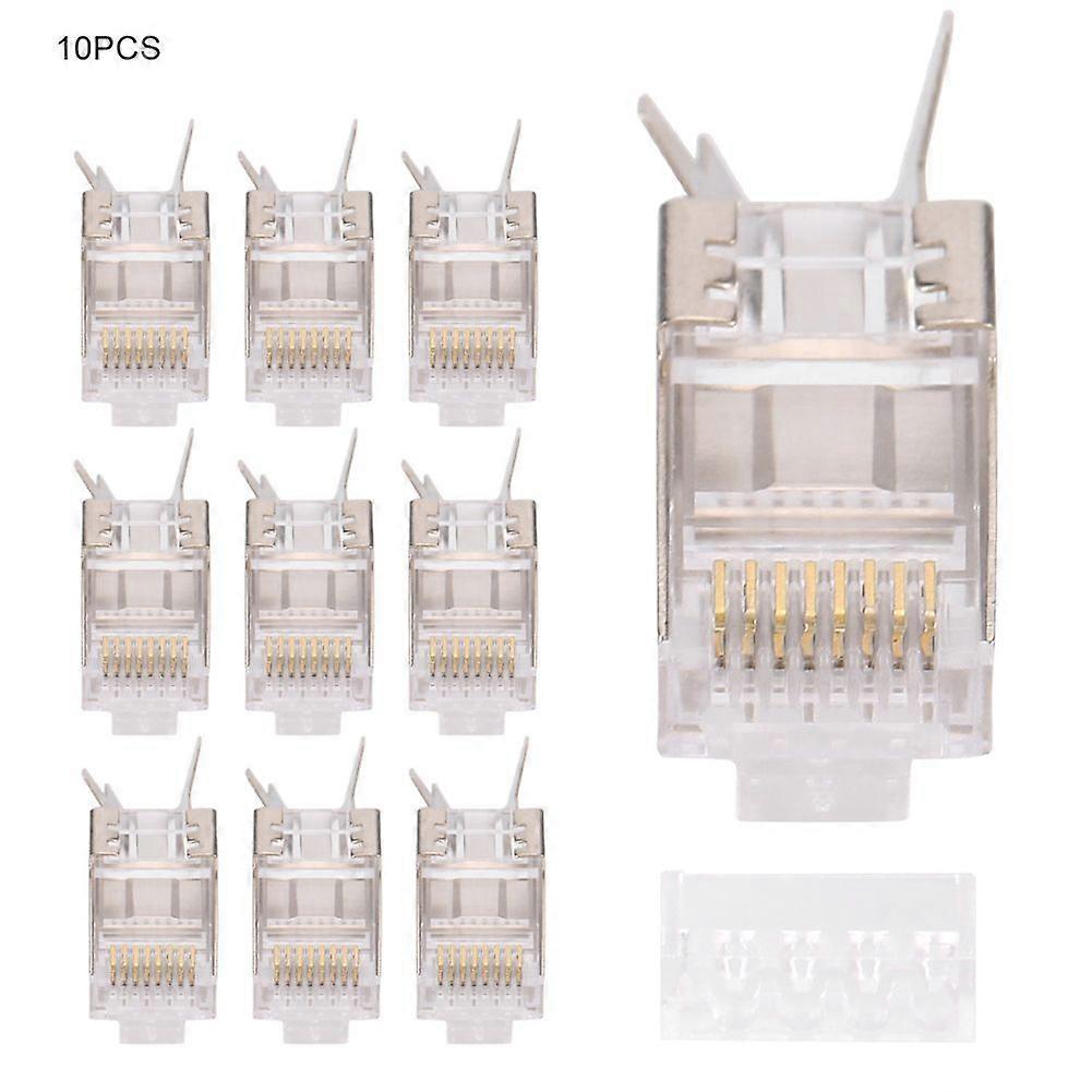 10 Pcs Shielded RJ45 8P8C CAT7 30GIP Communication Network Server Connectors Ethernet Cable RJ45