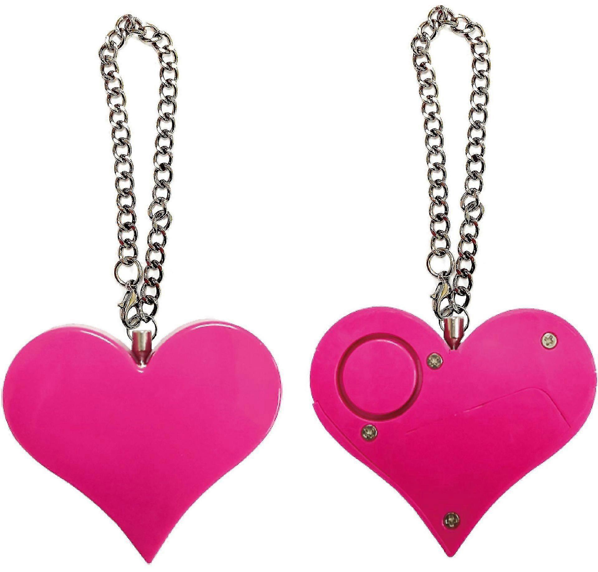 130db Heart Shape Personal Security Alarm Keychain Emergency Self Defense Siren For Women Kids