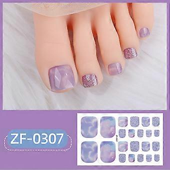 Neue Nagellackfolie Zehennagelaufkleber Nagelaufkleber Perlglanz Zwiebelpulver Zehennagel Nagelaufkleber ZF-0307 bloßes Stück + Nagelfeile