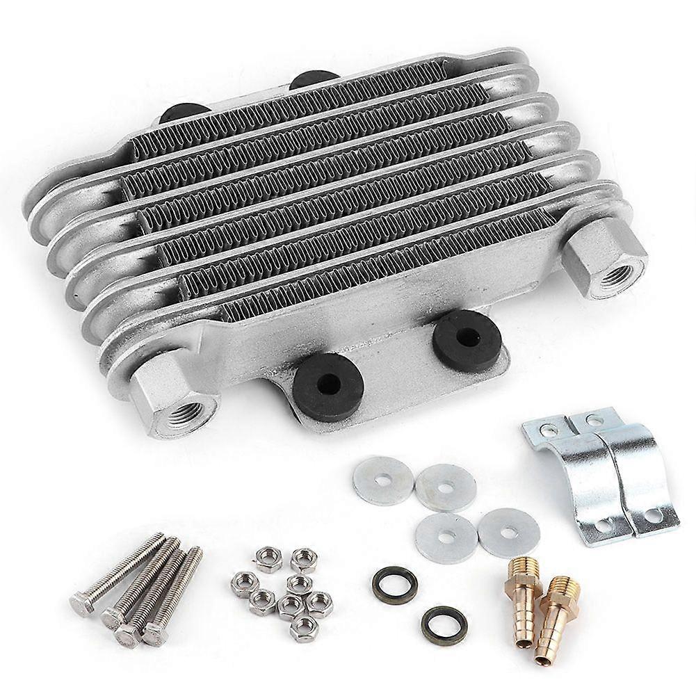 6 Row Universal Motorcycle Engine Oil Cooler Cooling Radiator Replacement 125-250CC
