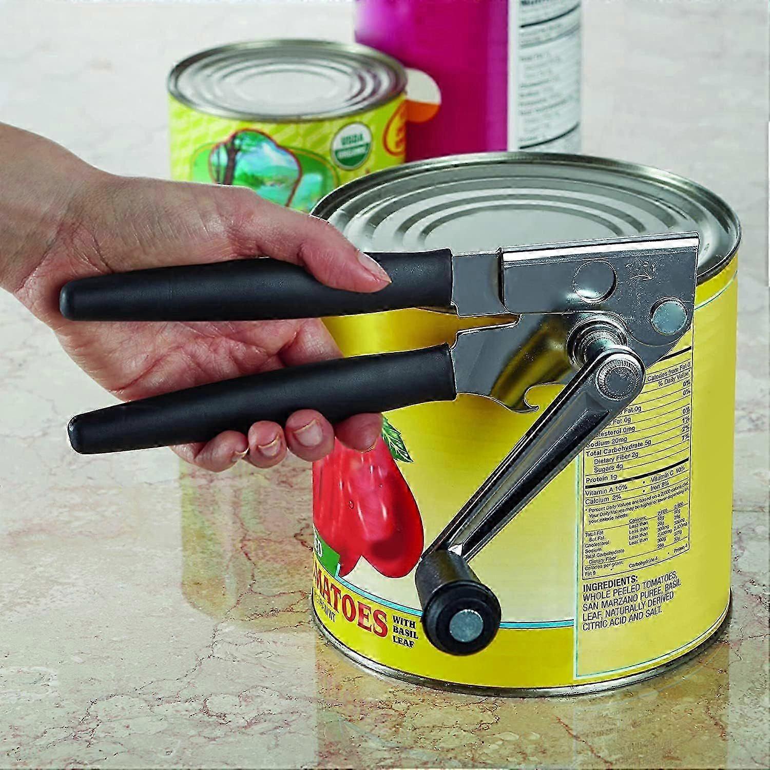 Robuuste blikopener met zachte handgreep - Commercieel ergonomisch ontwerp in zwart