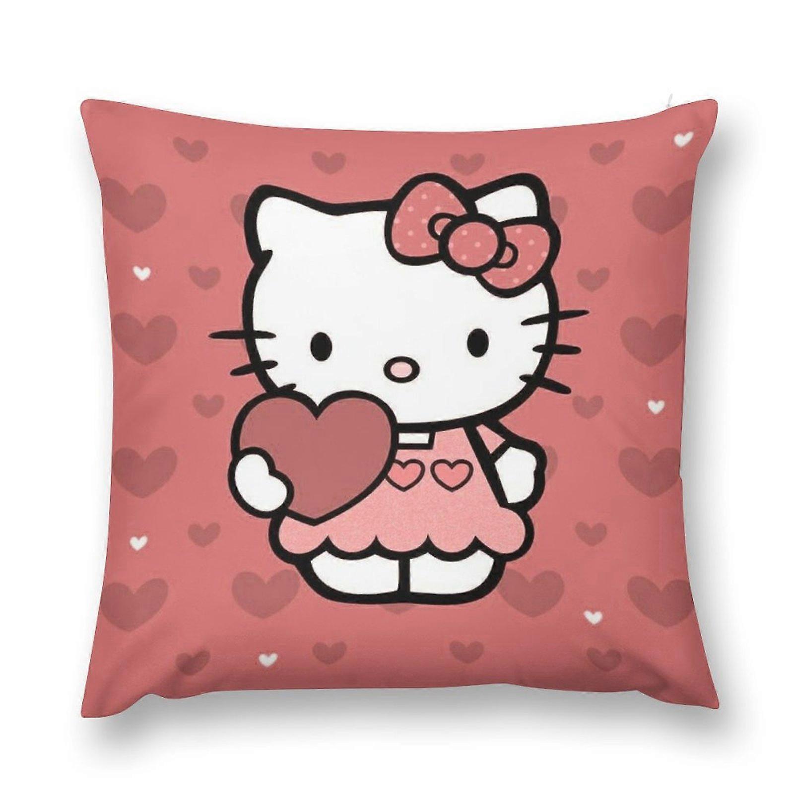 Plush Pillow Case Hello Kitty Square Hold Pillow Cover Bedroom Sofa Cushion Office Pillowcase