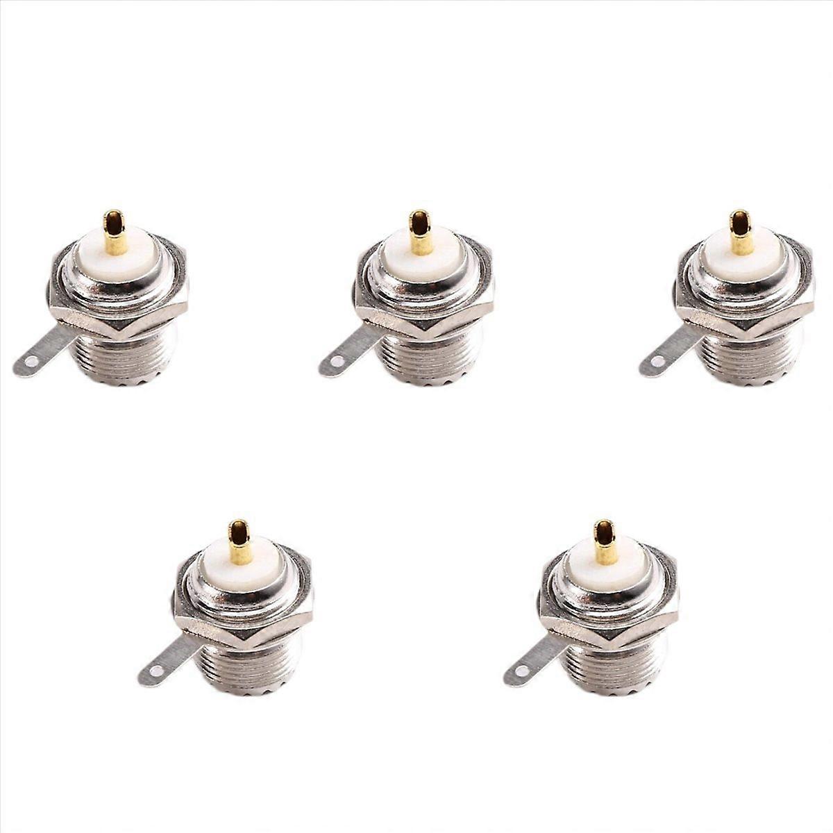 UHF Female SO239 Flange Mount Connector Adapter Test Converter Panel Chassis Mount Handle Coax Cable 5Pcs