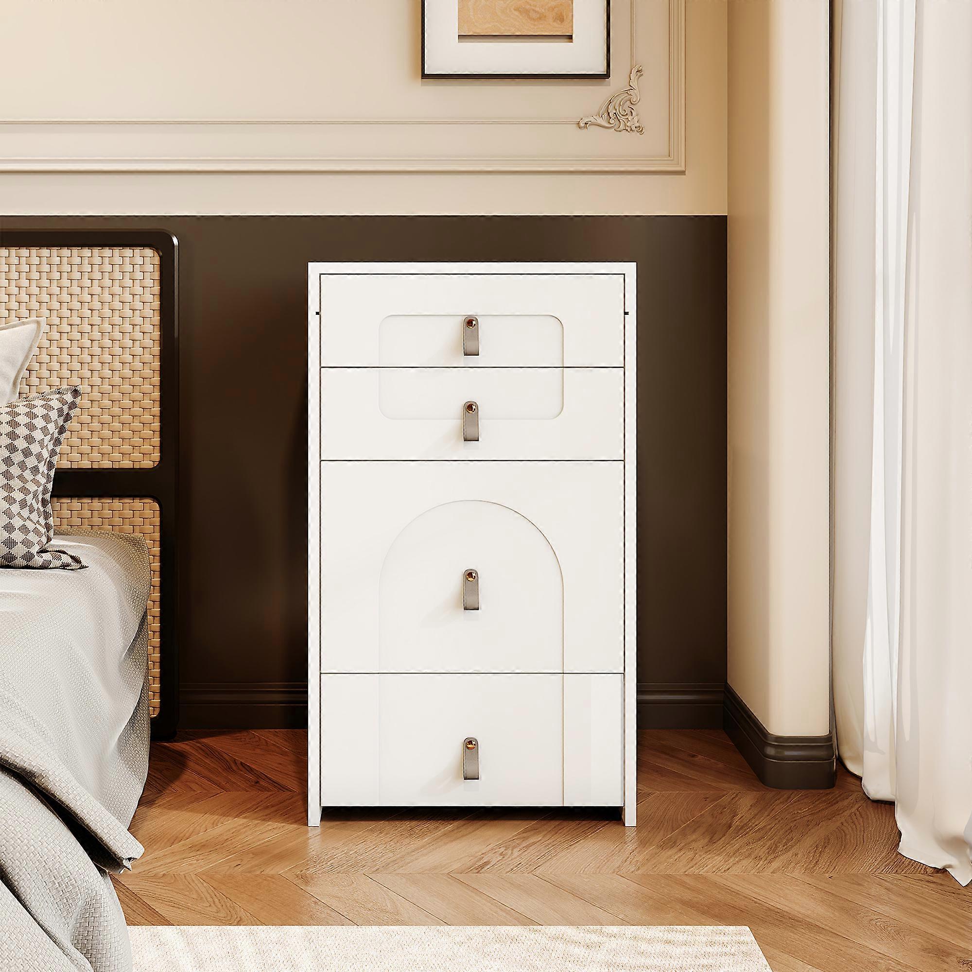 White Vanity Table LED Mirror 3 Drawers Makeup Stool Multifunctional