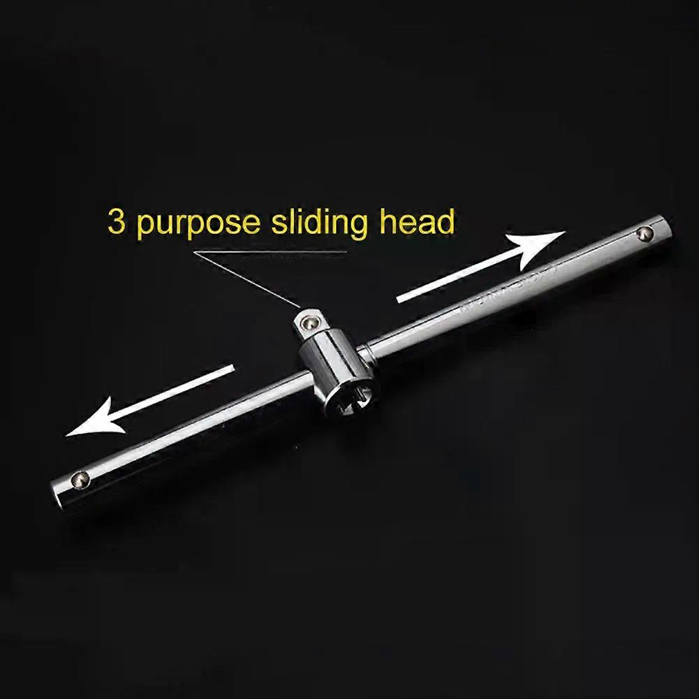 Repair Tool Sliding Rod 1/4 3/8 1/2 1pc Chrome Vanadium Steel Extension Sliding T Bar Socket Adapter Sliding Rod