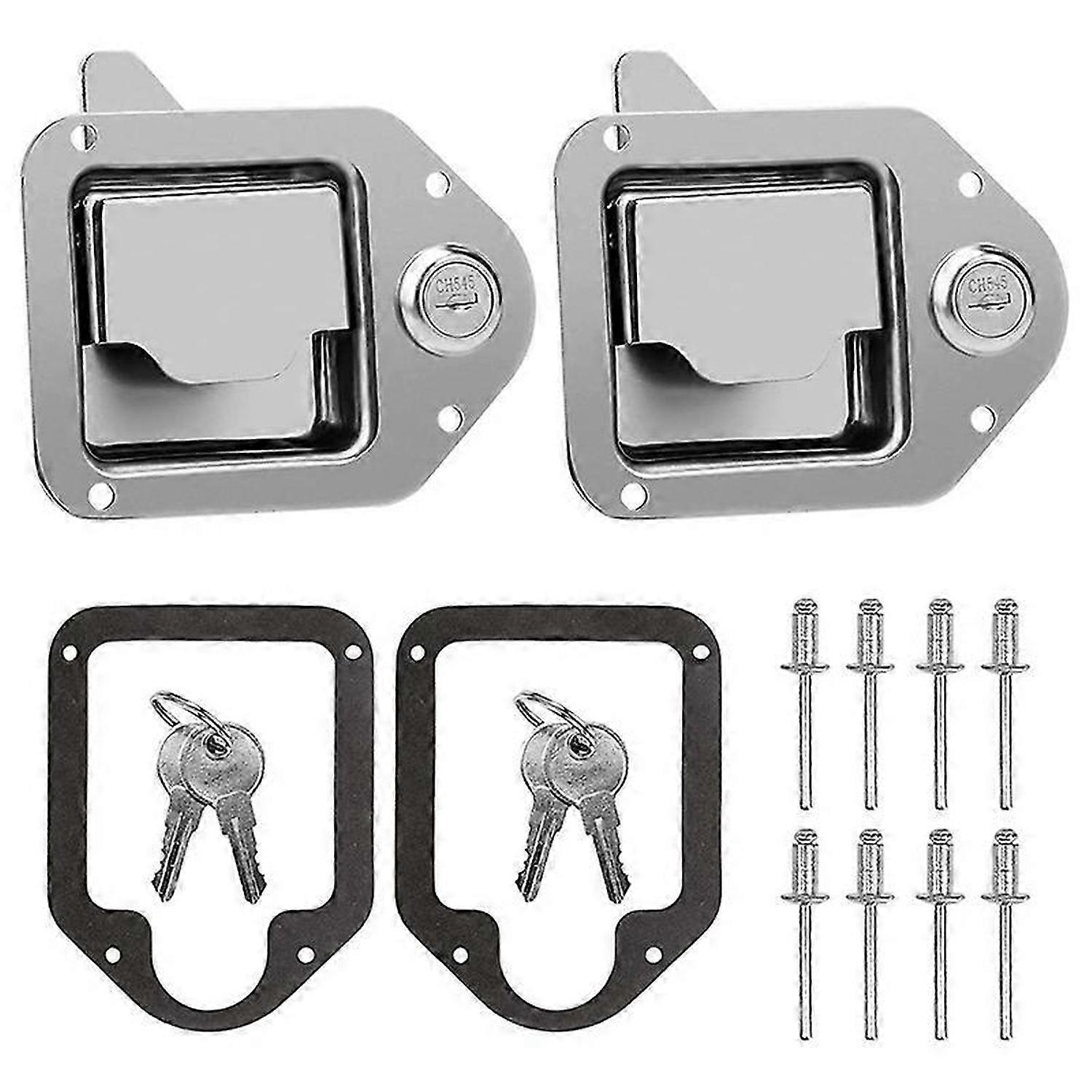 Truck Tool Box Latch Replacement Stainless Steel Toolbox Paddle Lock Replacement Handle with Keys fo