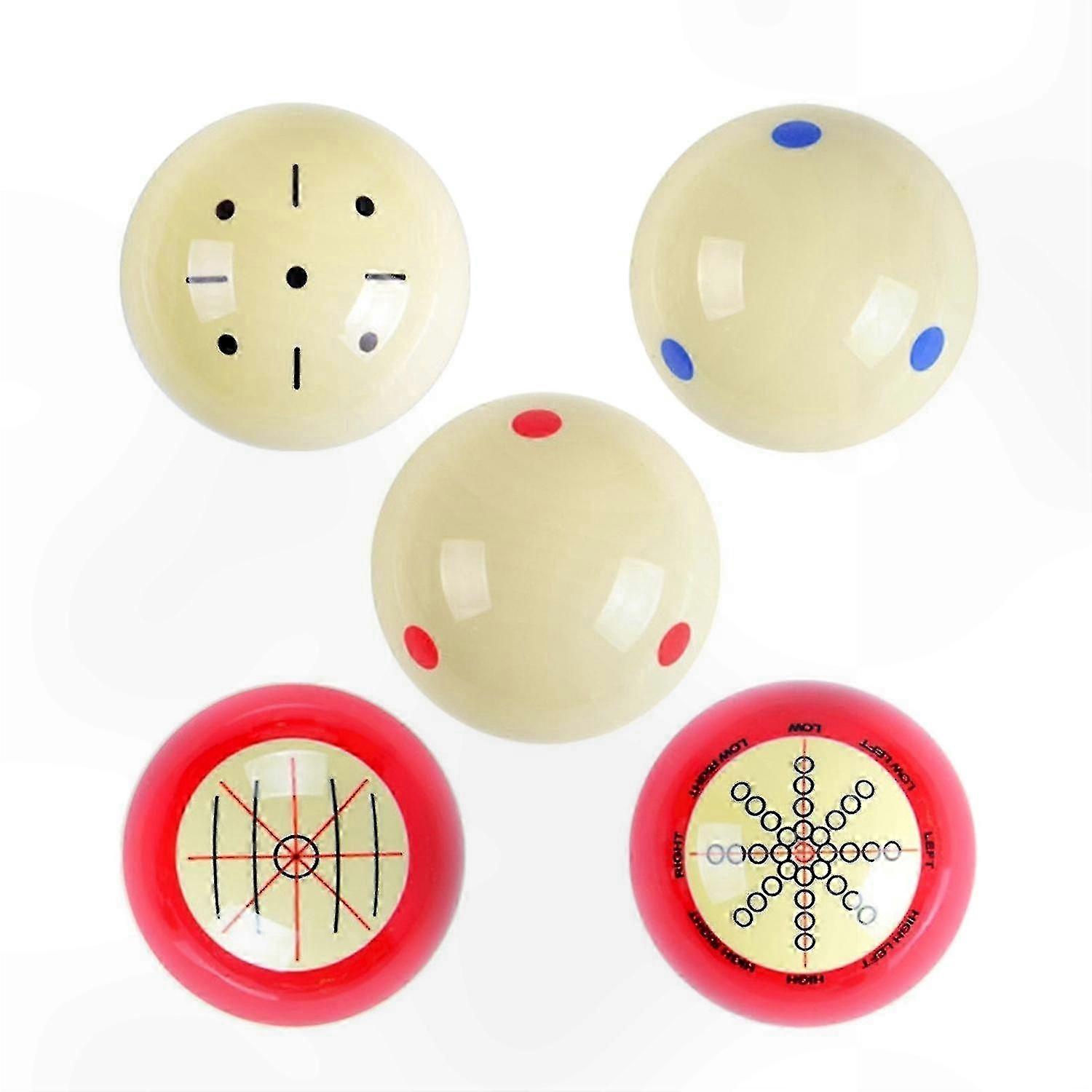 Pool Training Balls with Guiding Lines and Dots for Cue Ball Skill Development