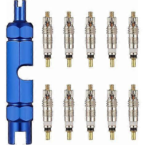 10pcs Bicycle Valve Core Remover Tool Kit, Presta Valve Core with Extension