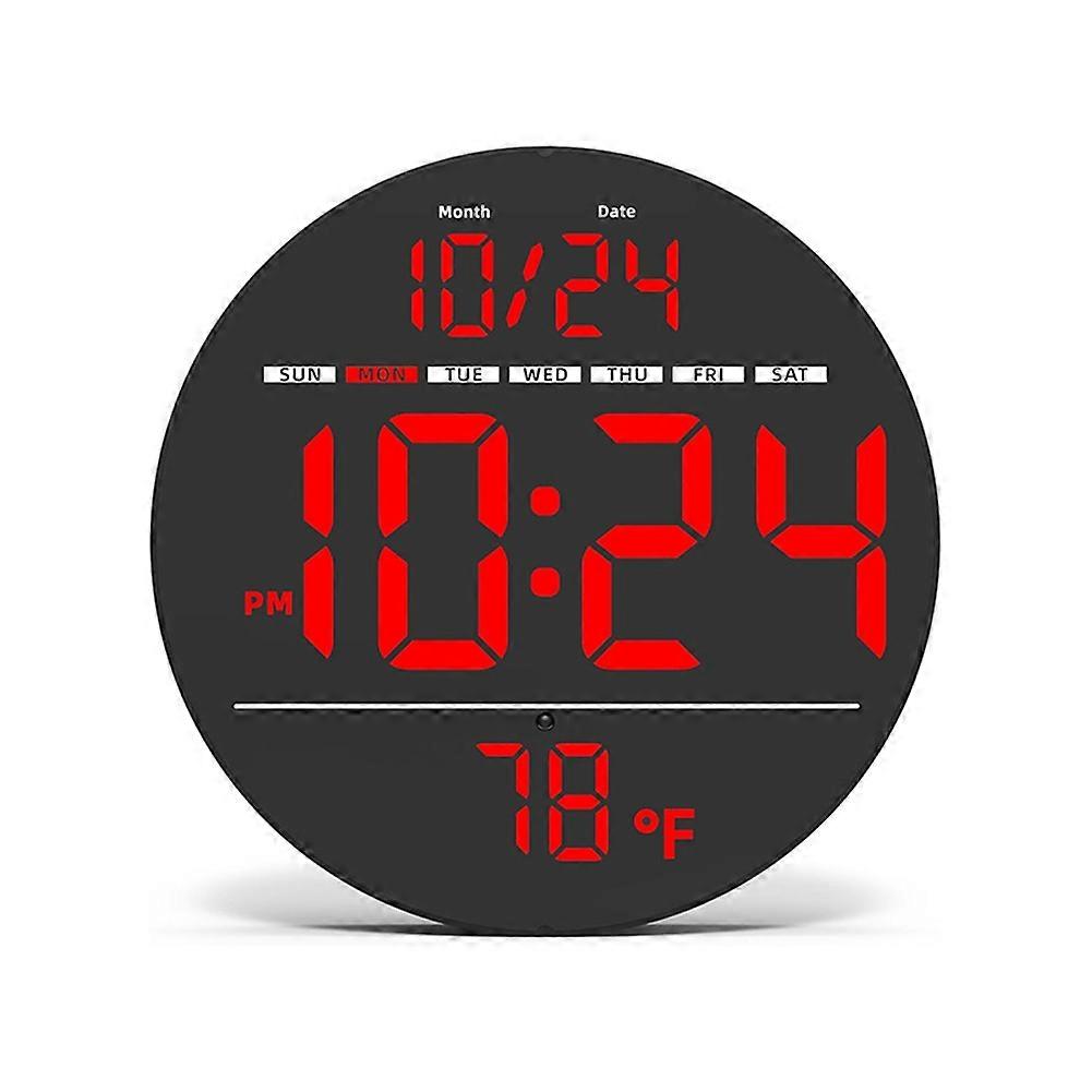 Large Digital Wall Clock with LED Display,Electric Wall Clock,B