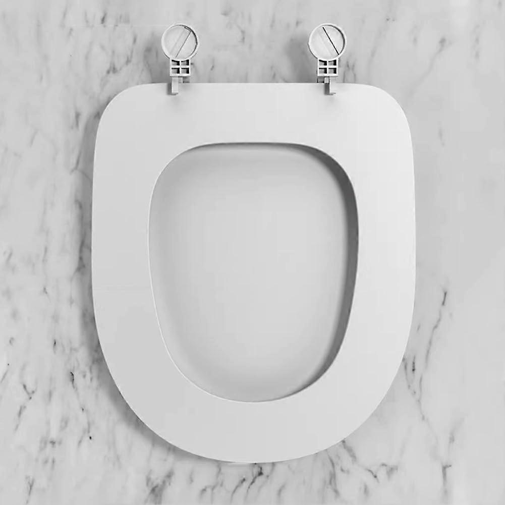 O/U Shape White Toilet Seat Soft Close And Quick Release Solid Urea Warm Surface Fits Standard Toilets