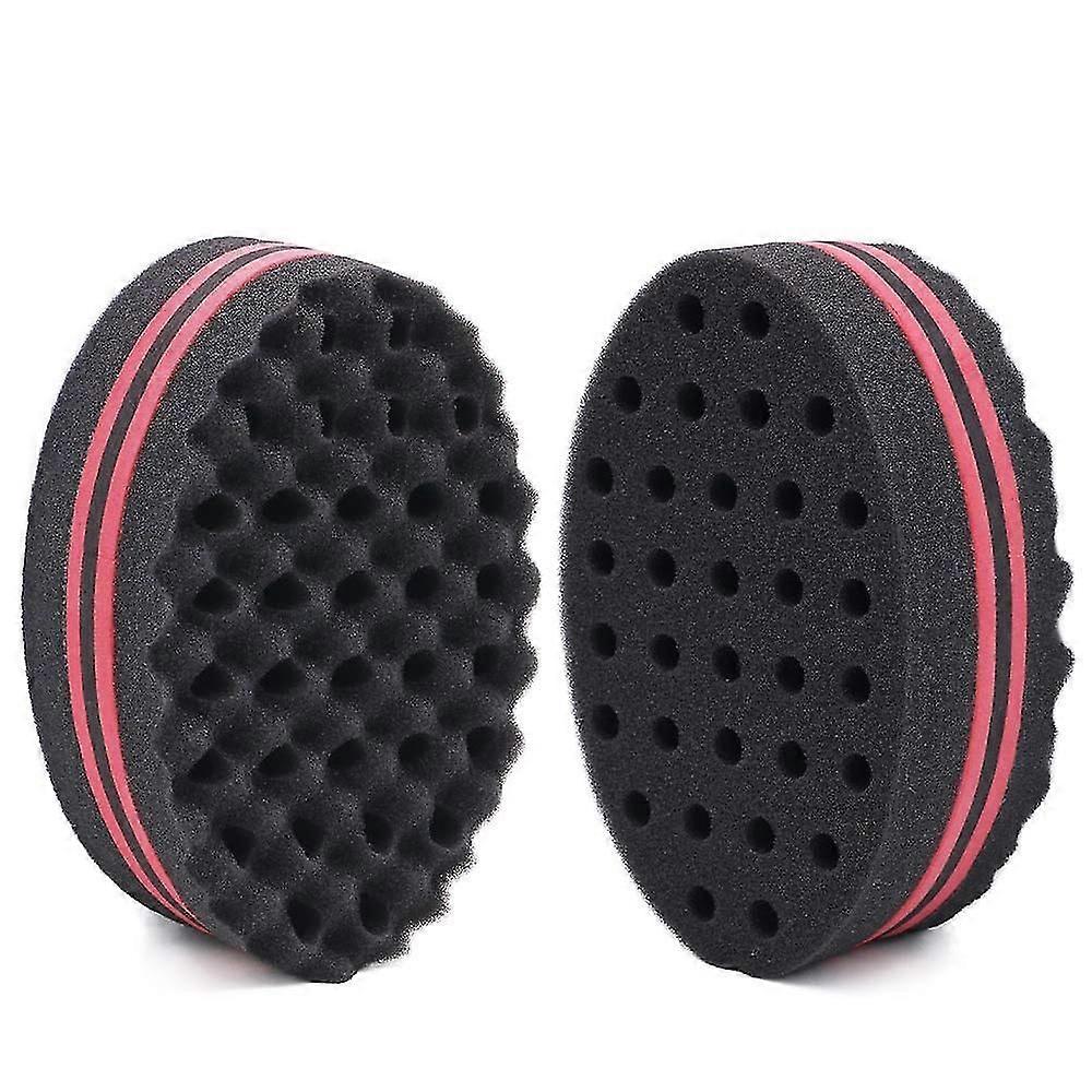 Hair Twist Black Ice Sponge For Afro Braid, Dreadlock Coils Curl Brushes(2 Pcs)