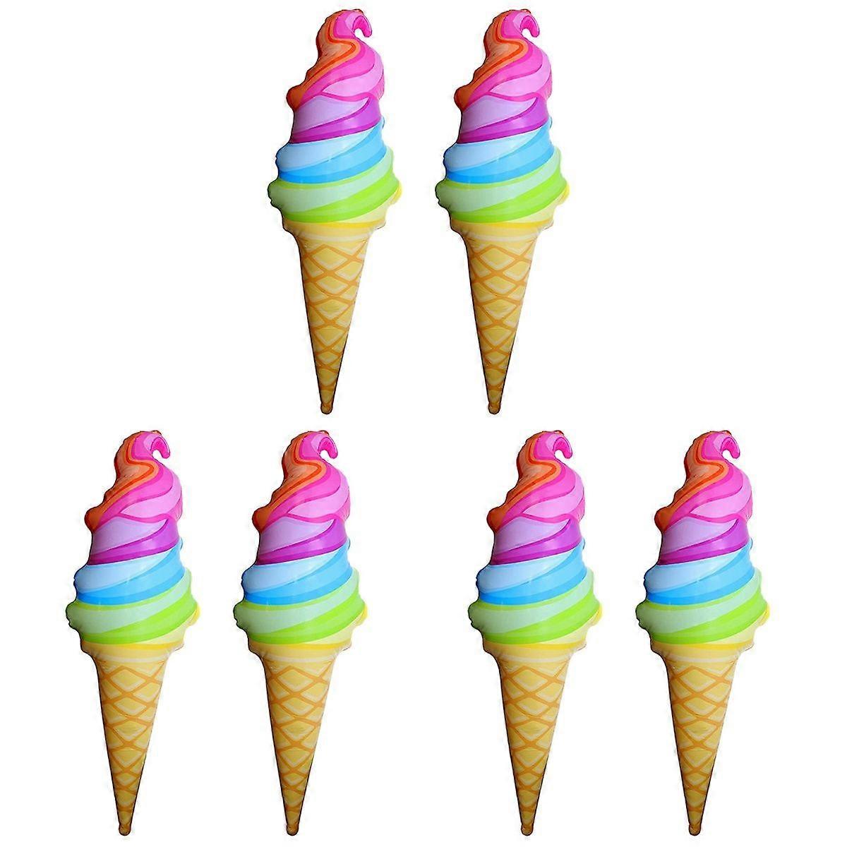 6 Pcs  Inflatable Ice Cream Cone Floats Swimming Pool Ice Cream Floats Floating Ice Cream Cone Toys