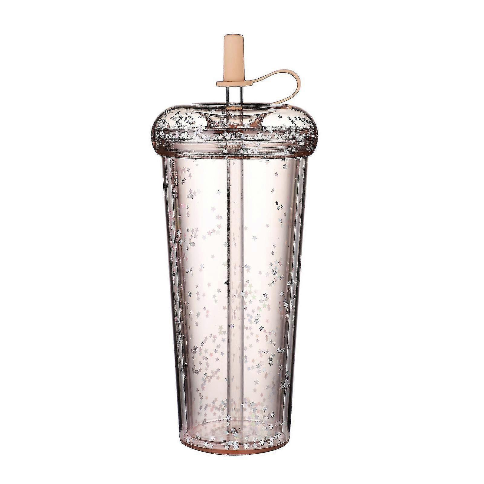 Double Straw Cup Donuts Star Sequins Net Red Couple Water Cup