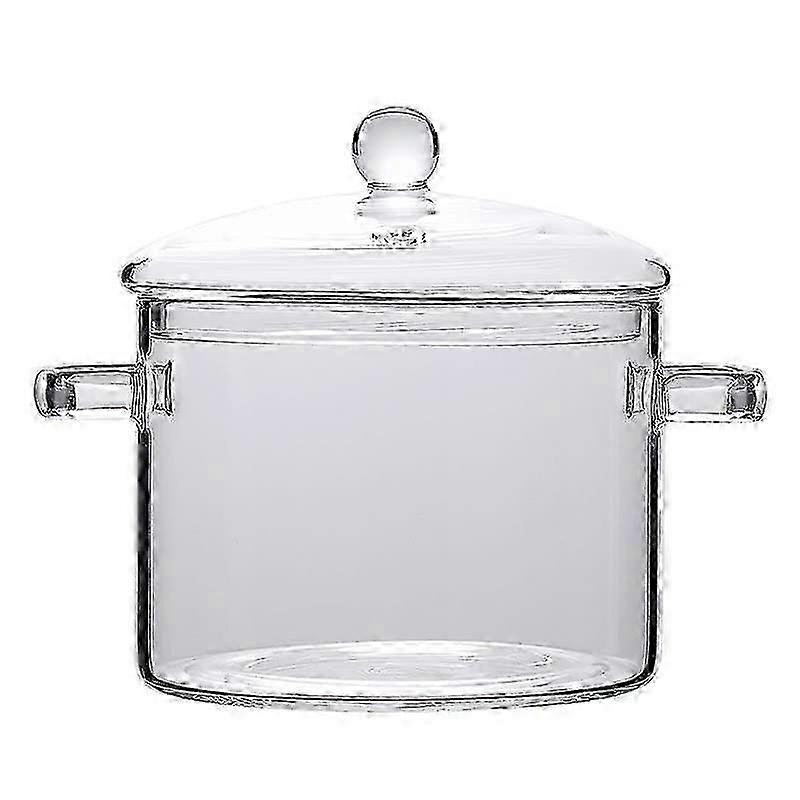 1900L glass pots with pots, 64 oz stove cooking pot with lid and halted saucepan open soup pot, high borosilicate glass pot