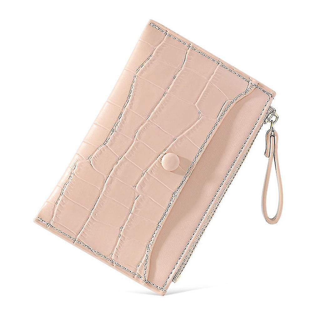 Hair Combs Ultra-thin Multi-card Slot Pu Card Bag Short Ladies Coin Purse Pink