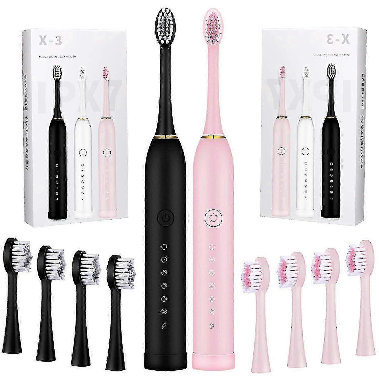 2 Pcs 6 Modes Electric Toothbrushes
