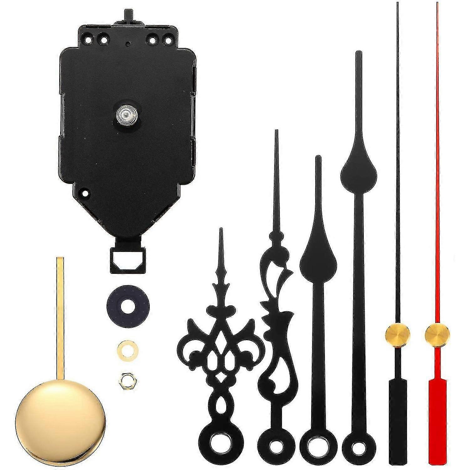 Quartz Pendulum Clock Movement Mechanism Diy Repair Parts Replacement With 2 Pairs Hands,Pendulum F