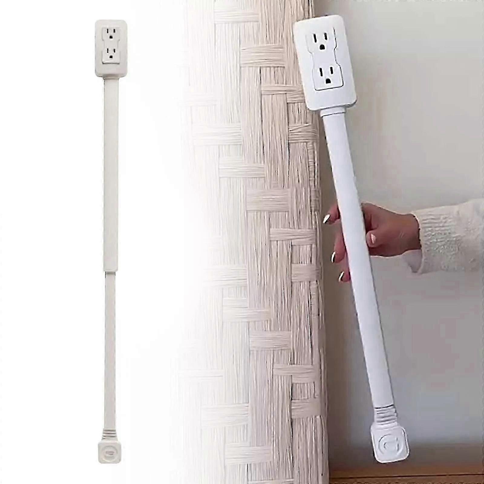 Rotating power socket extender for sofa headboard with 3 outlets