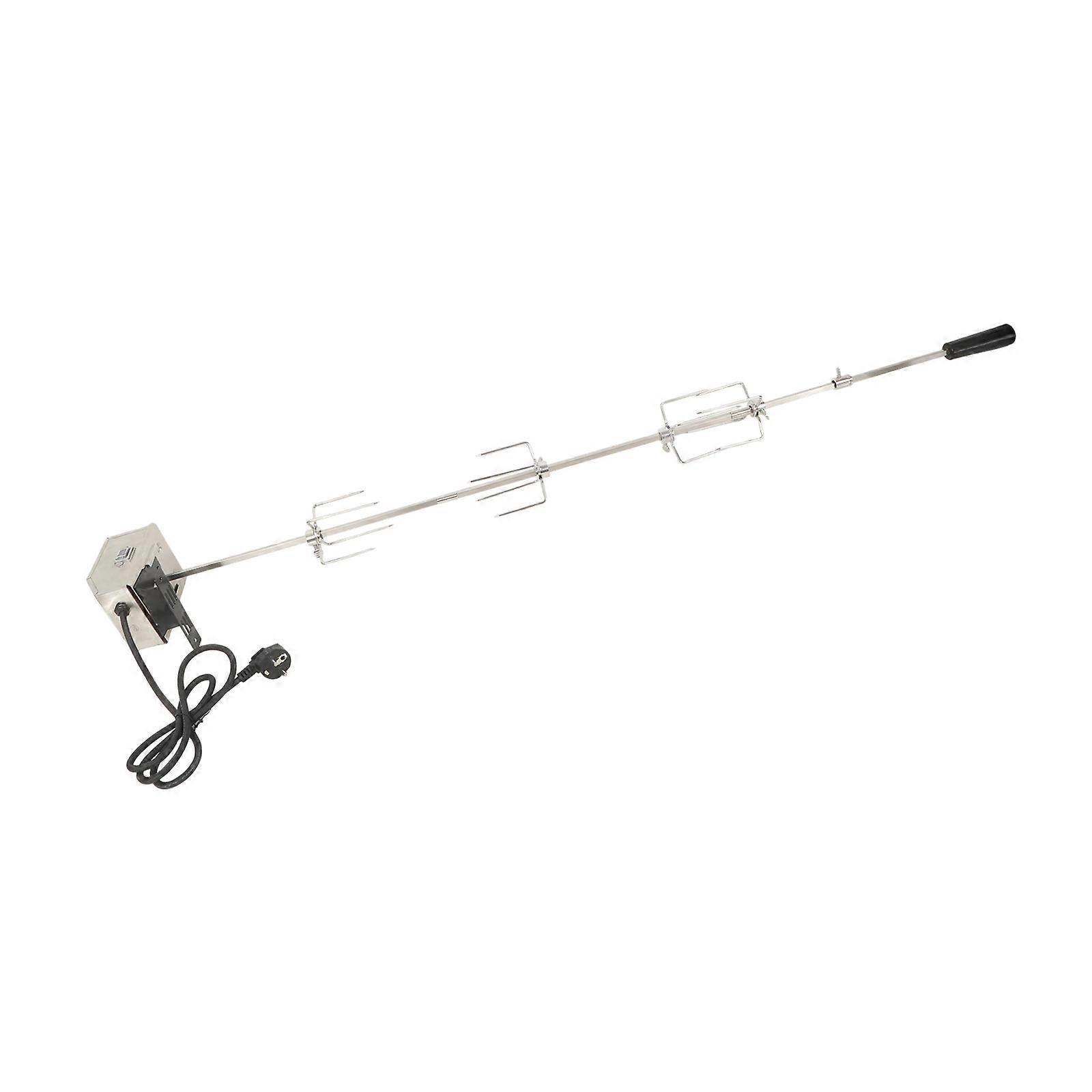 EU Standard 220V Electric Rotisserie Motor Untarnished Barbecue Spit Set With 3 Exchangeable Skewers And Forks Multicolor