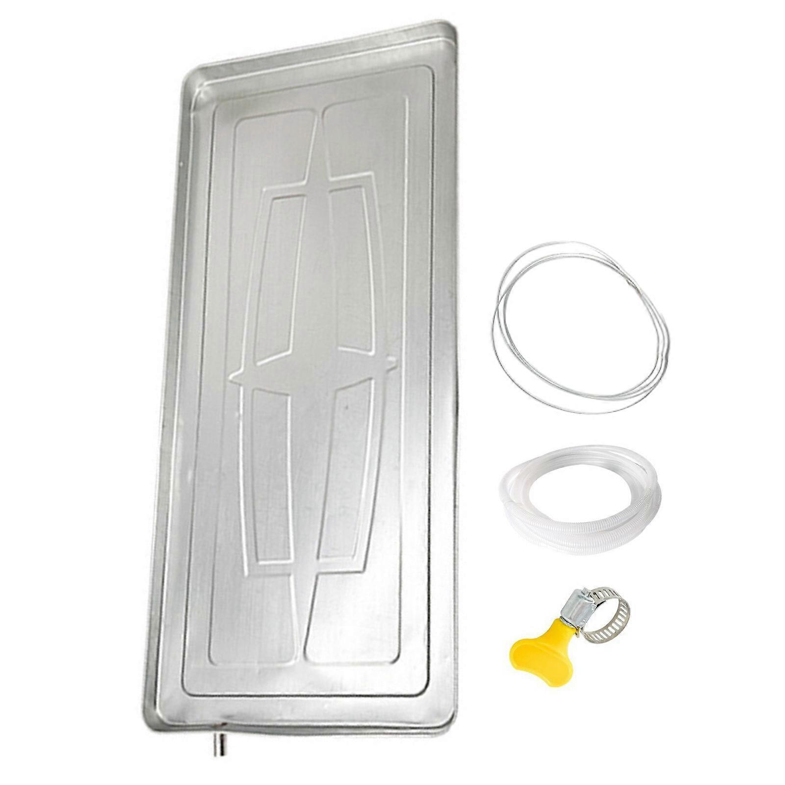 Stainless Steels AC Drain Pan With 3meter Hose Rustproof Wire Clamps For Indoor and Outdoor Split Unit Leak Protective Multicolor