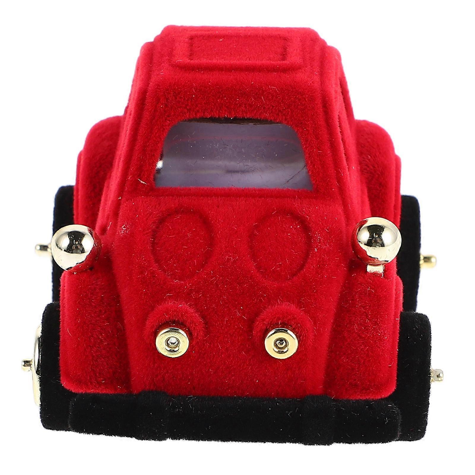 Red Cute Car Plush Proposal Ring Box for Special Wedding Ceremony Use