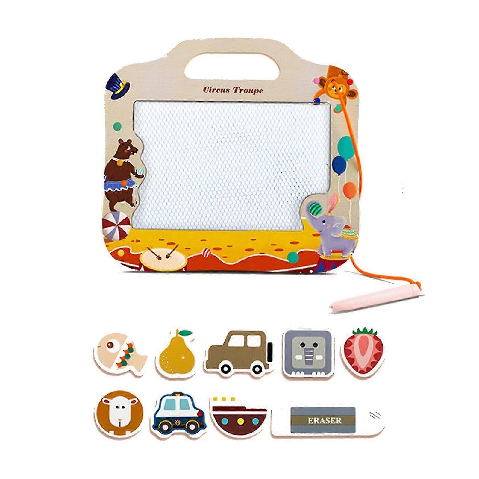 Wood Magnetic Art Brain Training Graffiti Draw Board Multifunction Set