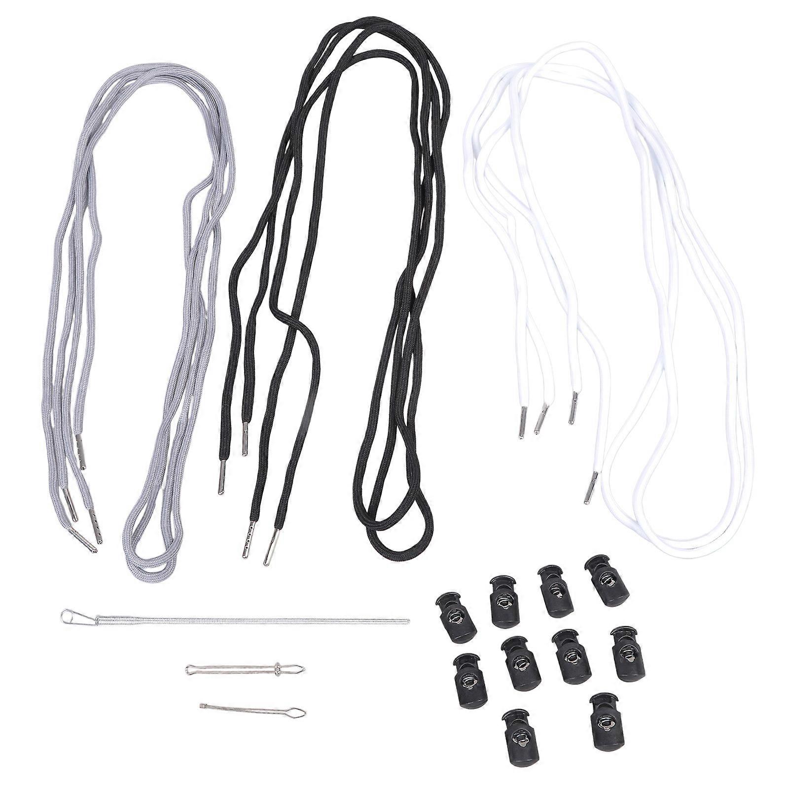 12pcs Adjustable Replacement Drawstrings With 3 Quick Threader Tool For Hoodies Pants Shorts Jackets Drawstring Repair Multicolor
