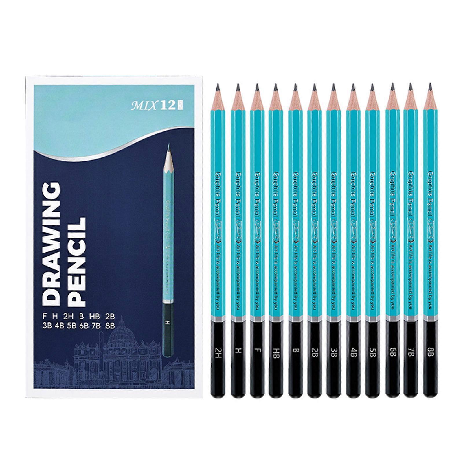 Hexagonal Grip Sketch Pencils Set Of 12 Wood Drawing Pencils For Detailed Drawing Sketching Shading And Art Project Multicolor