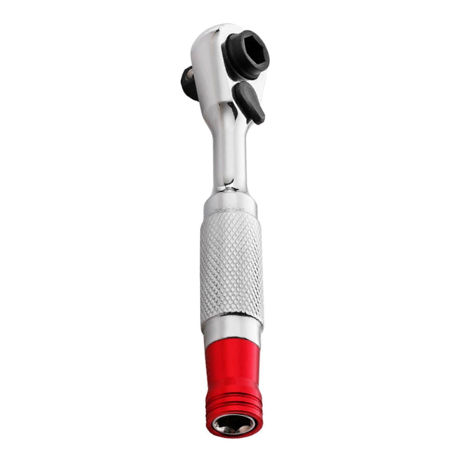 Double Ended Ratchet Wrench Tool Ergonomic Nonslip Handle 1/4" Drive Ratchet HandleFor Home Workshop Use Multicolor