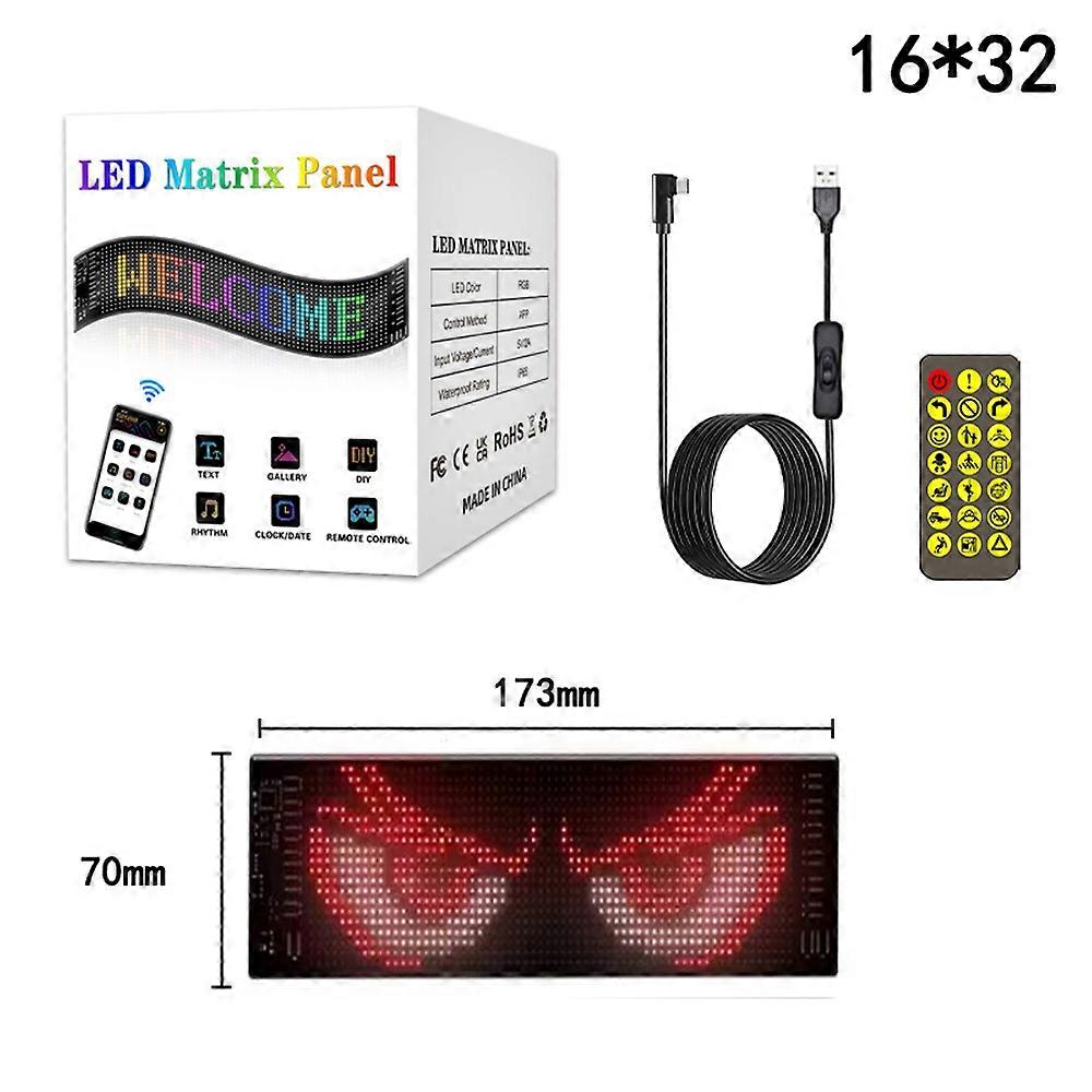 LED Matrix Pixel Panel Scrolling Bright Advertising LED Signs Flexible USB 5V RGB LED Car Sign Bluetooth App Control Graffiti