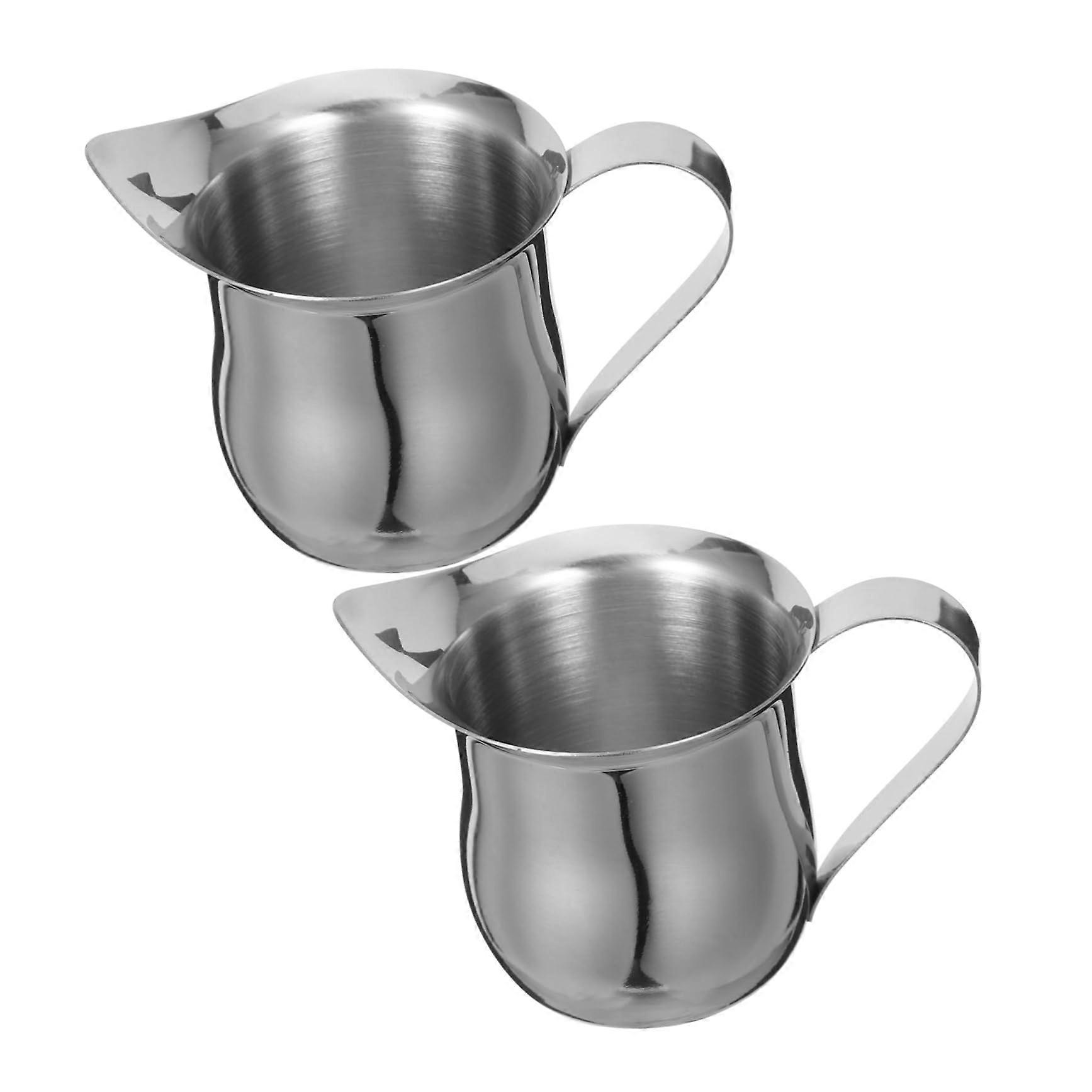 2 Pack Stainless Steel Milk Frothing Pitcher Set for Espresso Steaming and Latte Art at Home or Cafe
