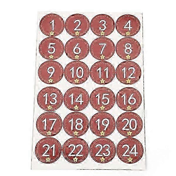 Christmas Stickers numbered 1-24 - DIY Advent Calendar for kids.