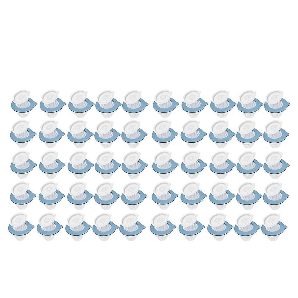 50Pcs Portable Coffee Filters, Reusable Non-Woven Coffee Filters,for Encapsulating Ground Coffee/Tea, Pour over Blue