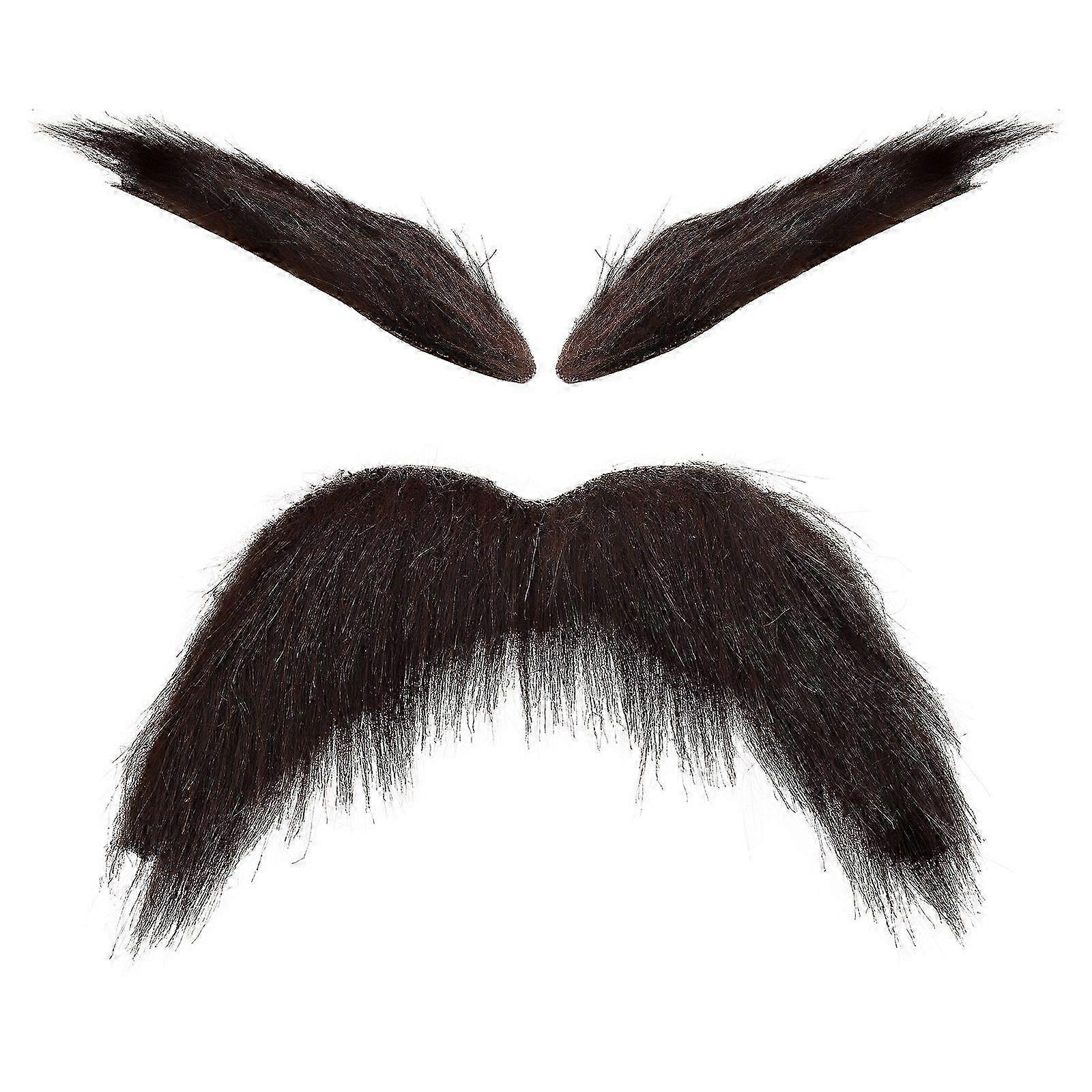 1 Set of Simulation Beard Eyebrow Funny Fake Mustache Eyebrow Cosplay Prop