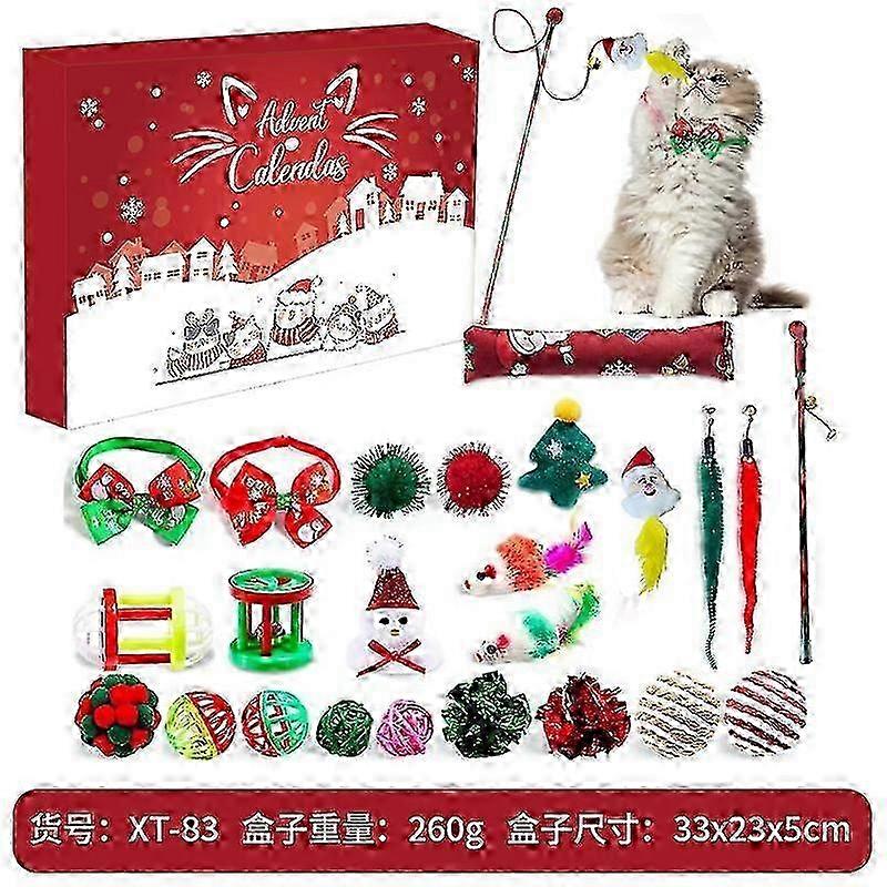 Advent calendar for pets with 24 surprise toys for dogs and cats