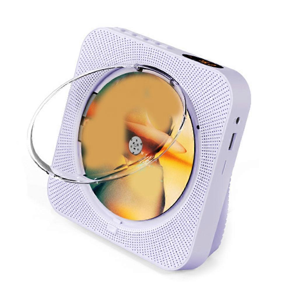 CD Portable Player KC-718 - Bluetooth, Dual Speakers, FM Radio, USB, Headphone Mode, Stereo Sound Purple US Plug