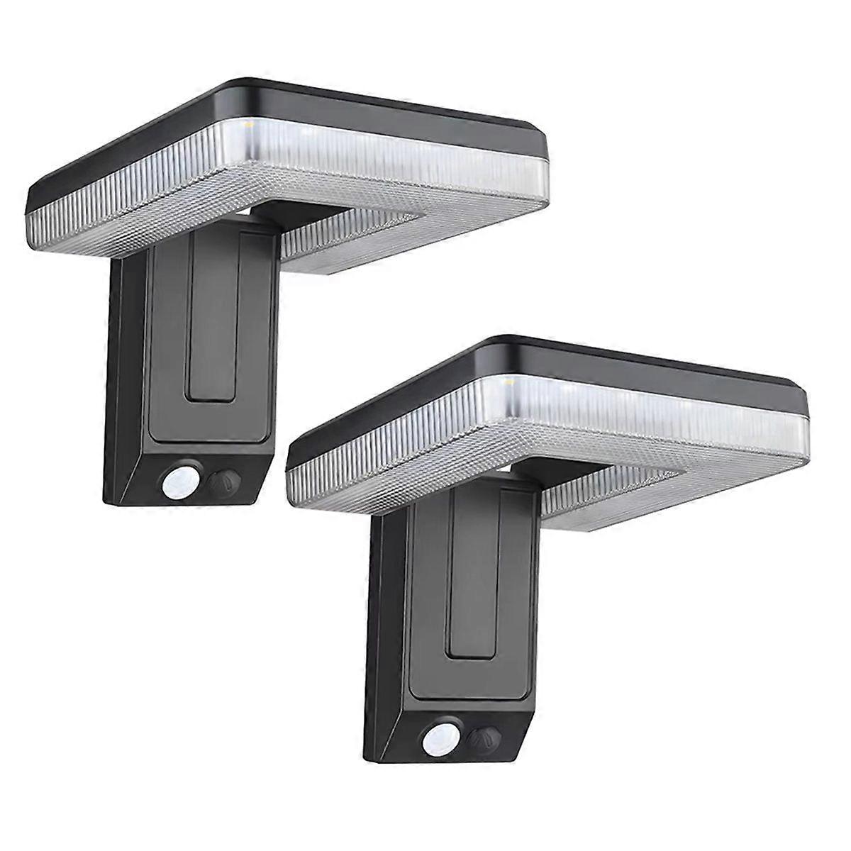 2Pcs Solar Outdoor Led Courtyard Wall Lamp with 3 Mode Waterproof Motion Sensor Security Lighting S