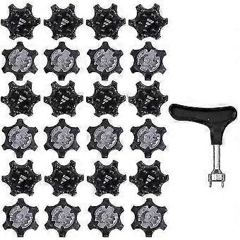 25pcs Easy-to-Change Studs - Universal Anti-Skid Golf Shoes with Golf Spike Wrench for European Market