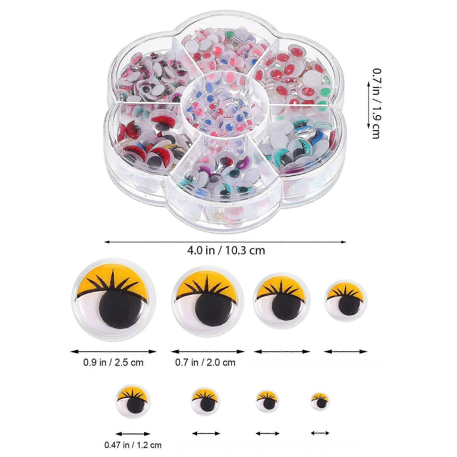 Wiggly Eyes 600Pcs Self-Adhesive for Craft Enthusiasts Art Creation Mixed Style Round Shape Plastic