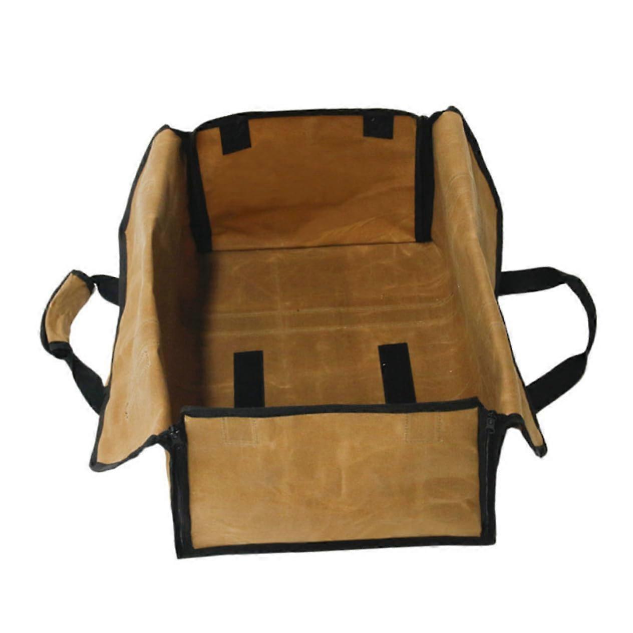 Canvas Firewood Log Carrier Tote with Waxed WaterResistant Fabric and Durable Handles for Fireplace