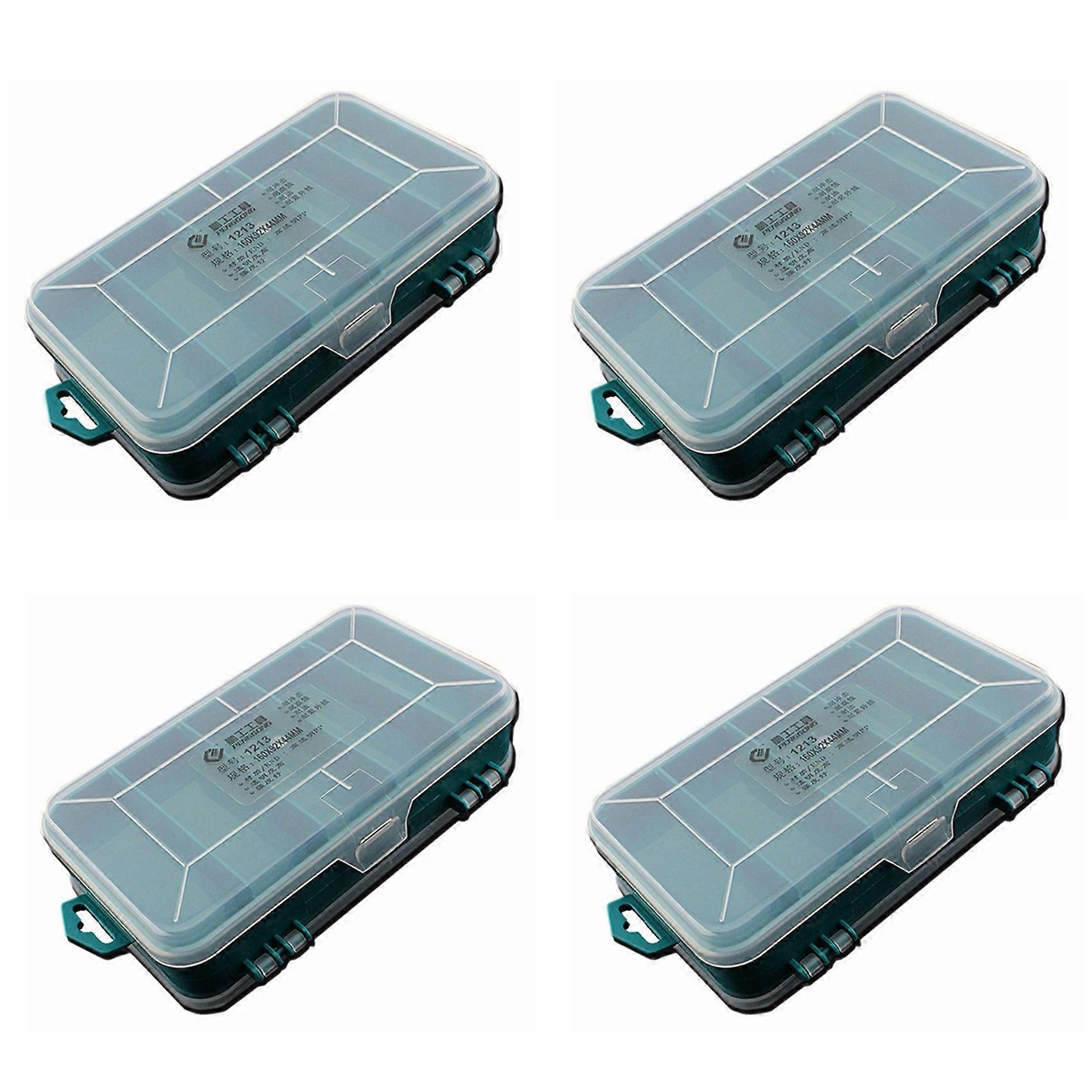4X PENGGONG 13 Grids Tool Box Double-Side ToolBox Organizer Storage Box Multifunction Tool Case for Small Components