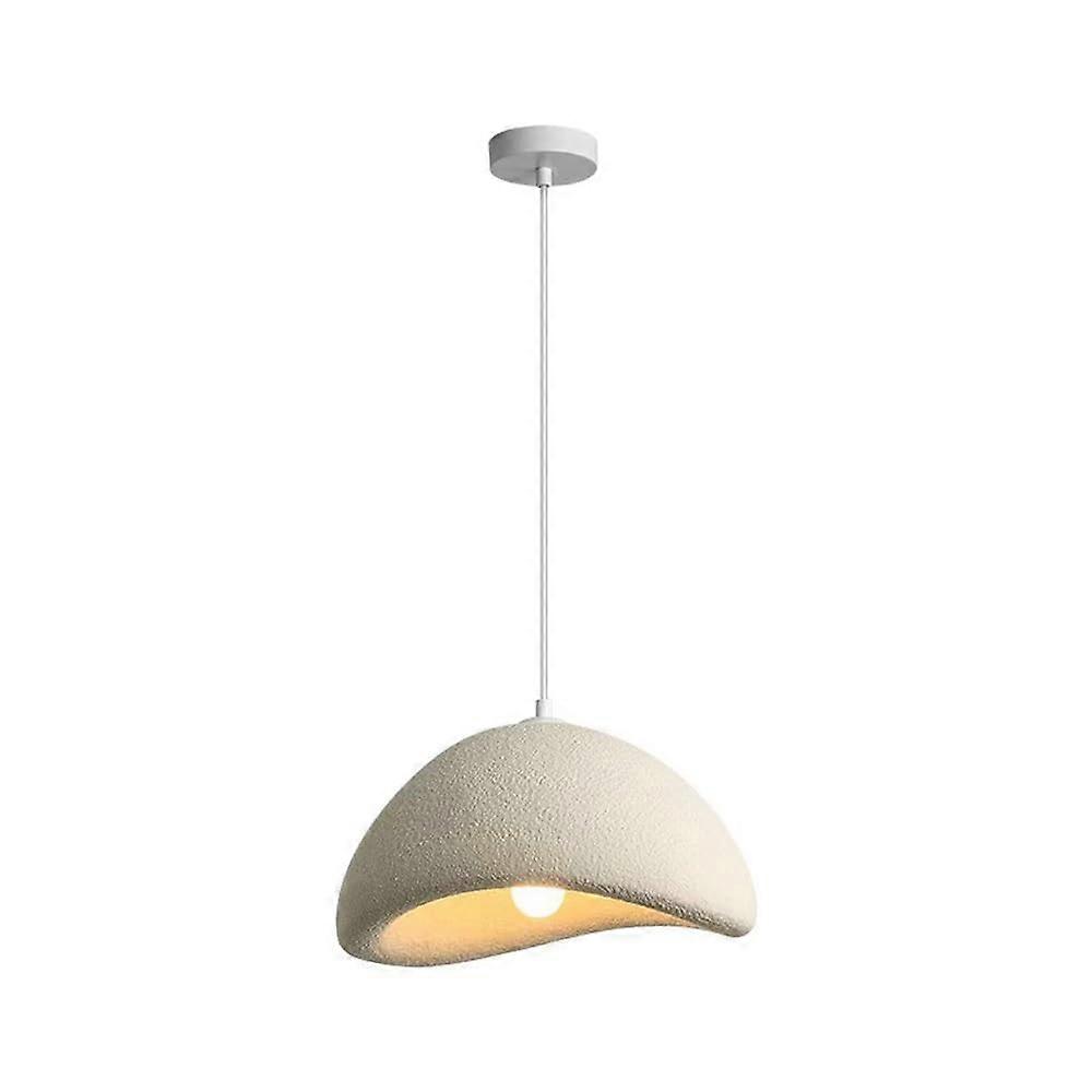 Modern Organic Pendant Light, HandCarved Pebble Shape Ceiling Lamp with Adjustable Height, 40CM