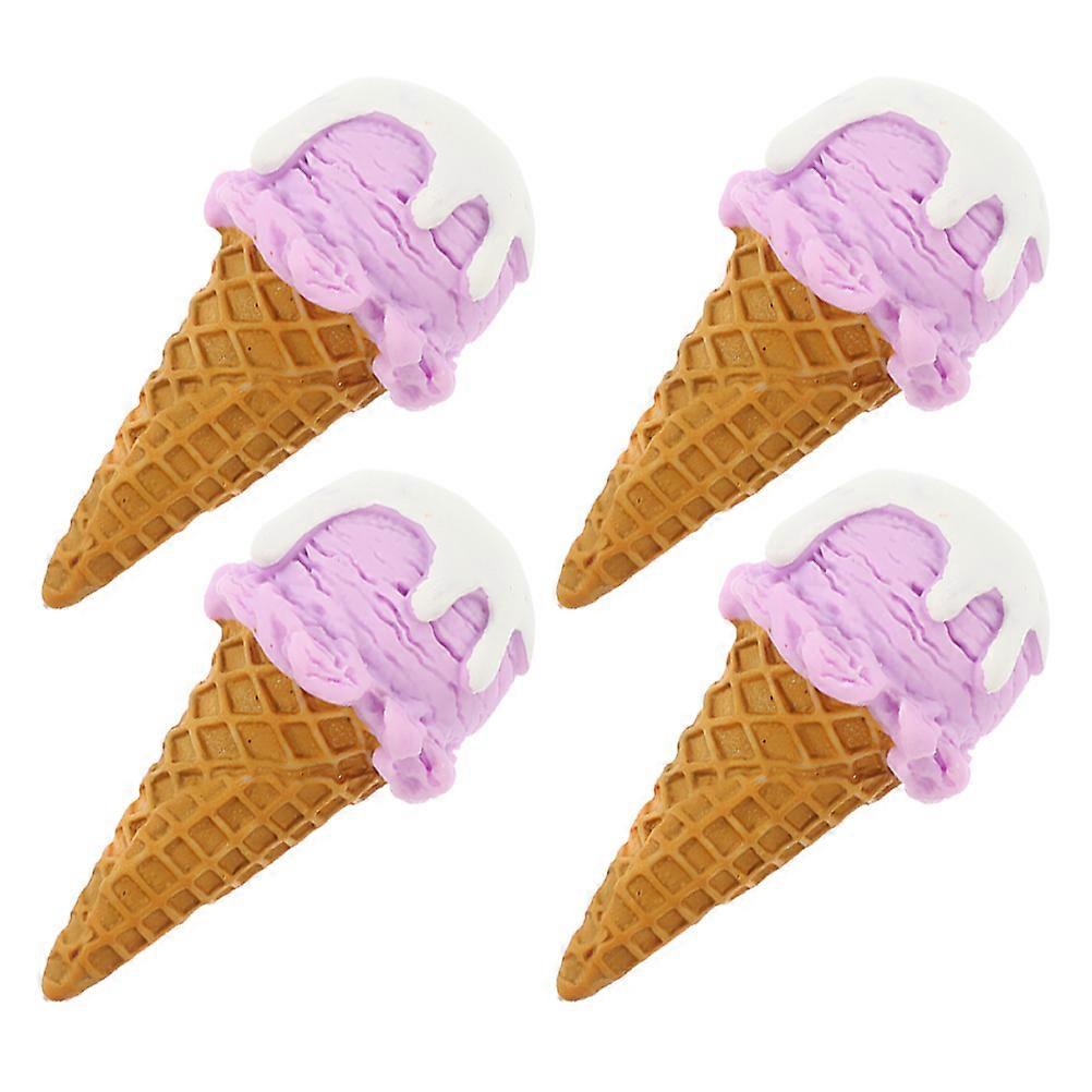 Realistic Simulated Ice Cream Cone Prop for Decoration Made of Resin Multi 4 Pieces