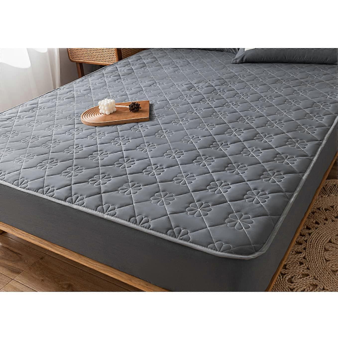 Integrated Mattress Pad with Pillowcases, Deep Pocket Bed Topper for Double Bed, 3Piece Set