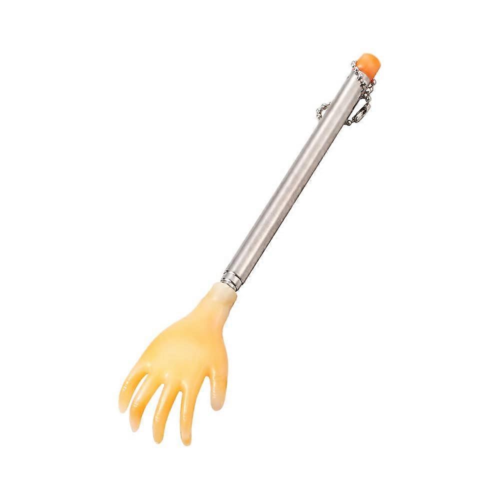Telescopic Back Scratcher with Ergonomic HandShaped Head for Itching Relief and Massage  Yellow