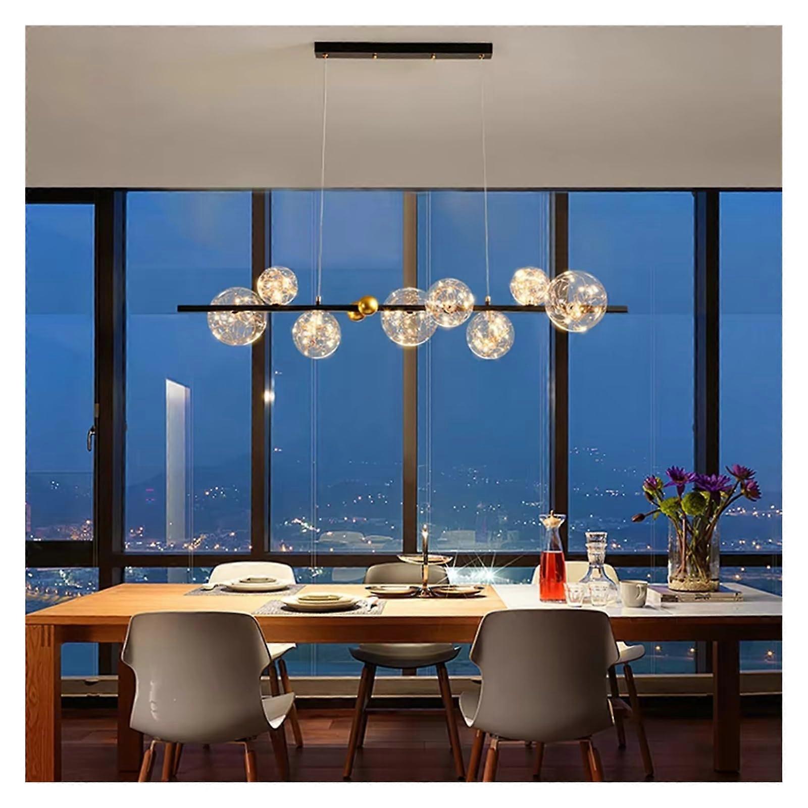 Modern LED Chandelier with Elegant Design, Energy Saving Dining Room Pendant Light 110cm Warm White