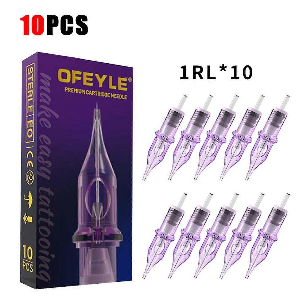 Aiguille de tatouage d��sinfect��e, Tube d'aiguille circulaire jetable, st��rile, s��curit�� int��gr��e, 10 pi��ces