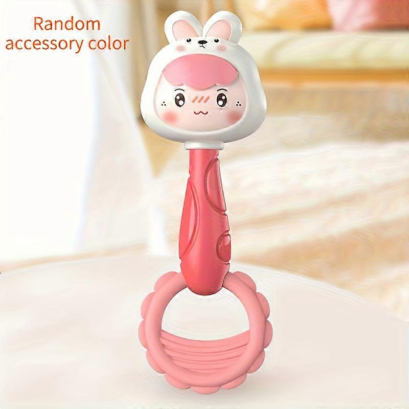 Baby Hand Chime Toy - Cute Pink Rabbit Green Dinosaur Design, Promotes Children's Motor Skill Development and Sensory Learning